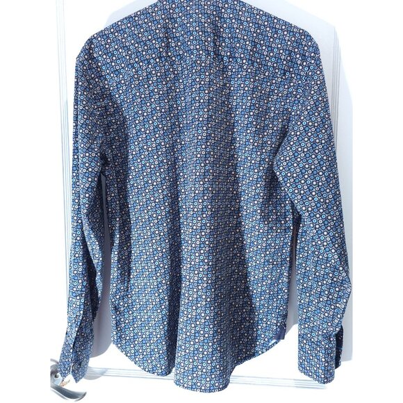 Visconti Men’s Blue/White Geometric Long-Sleeve Shirt M - Picture 15 of 16